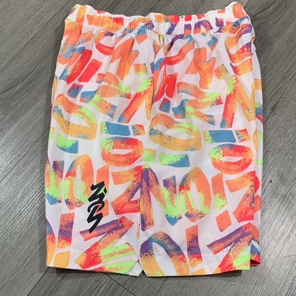 Nike Air Jordan White Zion Logo All Over Print Dri-Fit Basketball Shorts size M - Picture 5 of 15